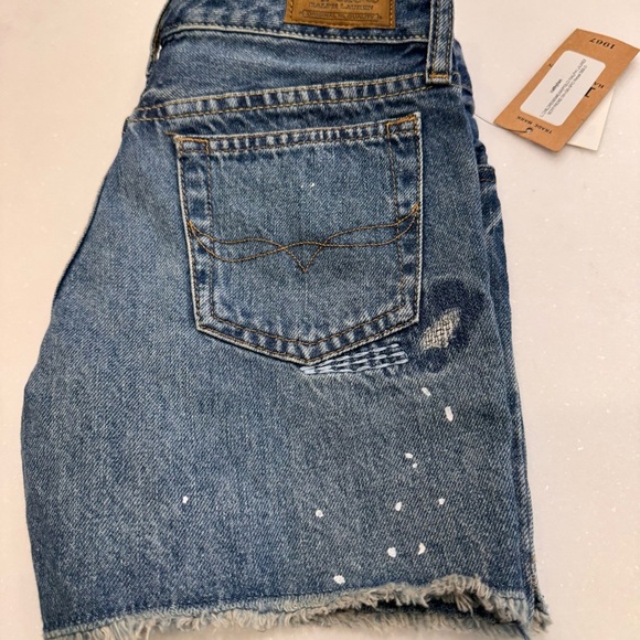 NWT Polo Ralph Lauren Girls Shorts Paint Splatter Distressed Denim Size 12 - Picture 11 of 11